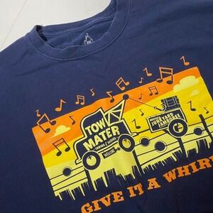 Disneyland Tow Mater Junkyard Jamboree "Give It A Whirl" T-Shirt Navy 2XL
